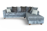 Detailed look at fabric and cushions on Rivera Grey sectional
