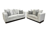 Rivera sofa and loveseat set side view showing fabric texture