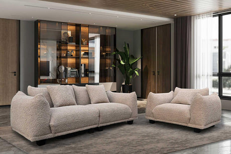 Homey Brown Living Room Set main view with sofa and chair