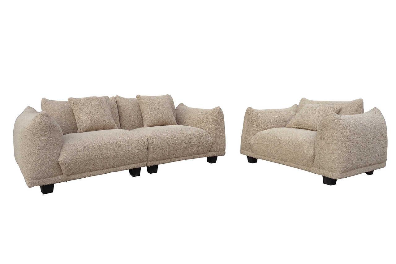 Side view of Homey Brown Living Room Set furniture