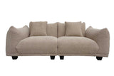 Side angle showing seating cushions