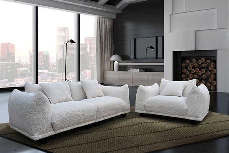 Homey White sofa and oversize chair set main view