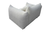 Homey White sofa and chair set front angle