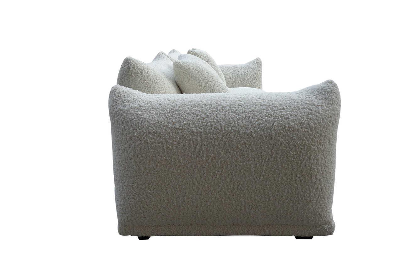 Homey White sofa and oversize chair set front angle