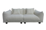 Homey White living room set in main room setting