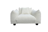 Side perspective of Homey White living room set