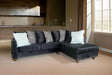 Rivero Black Sectional velvet sofa main view