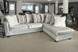 Rivero Silver Velvet Sectional Sofa main view