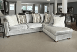 Rivero Silver Velvet Sectional Sofa main view
