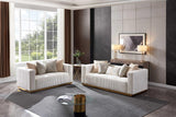 Alisha Ivory floral accent chair, side angle