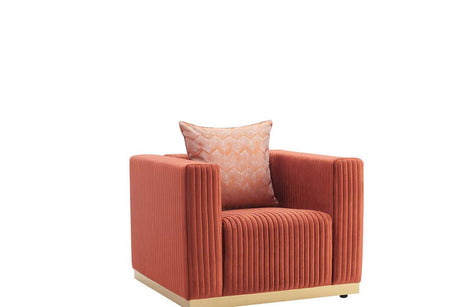 Alisha Rust Floral Accent Chair front angle