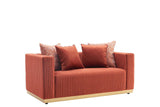 Back view of Alisha Rust Floral Accent Chair