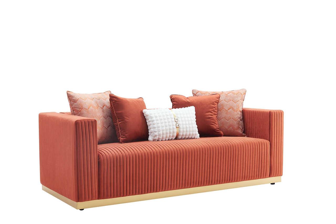 Alisha Rust Floral Accent Chair angled view
