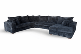 Texan Midnight Blue sectional sofa side angle