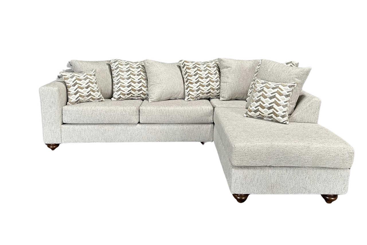 Decora Grey Sectional sofa detailed fabric and cushion