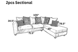 Decora Grey Sectional sofa room setting view