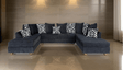 Zander Black Sectional sofa main view from front in living room