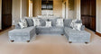 front view of Zander Gray Sectional sofa in light gray fabric