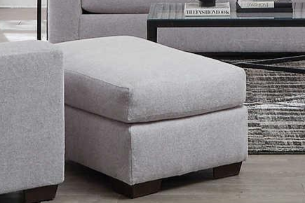 Grady Grey Upholstered Ottoman front view