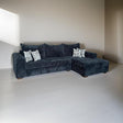 Memphis Black Sectional Sofa main view in black upholstery