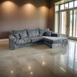 Memphis Grey sectional sofa angled front view