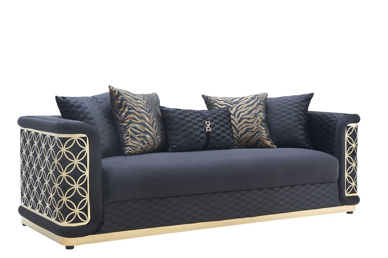 Close-up detail of Riya Black Living Room Set