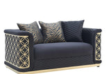 Riya Black Living Room Set front angle
