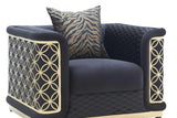 Riya Black Living Room Set side angle