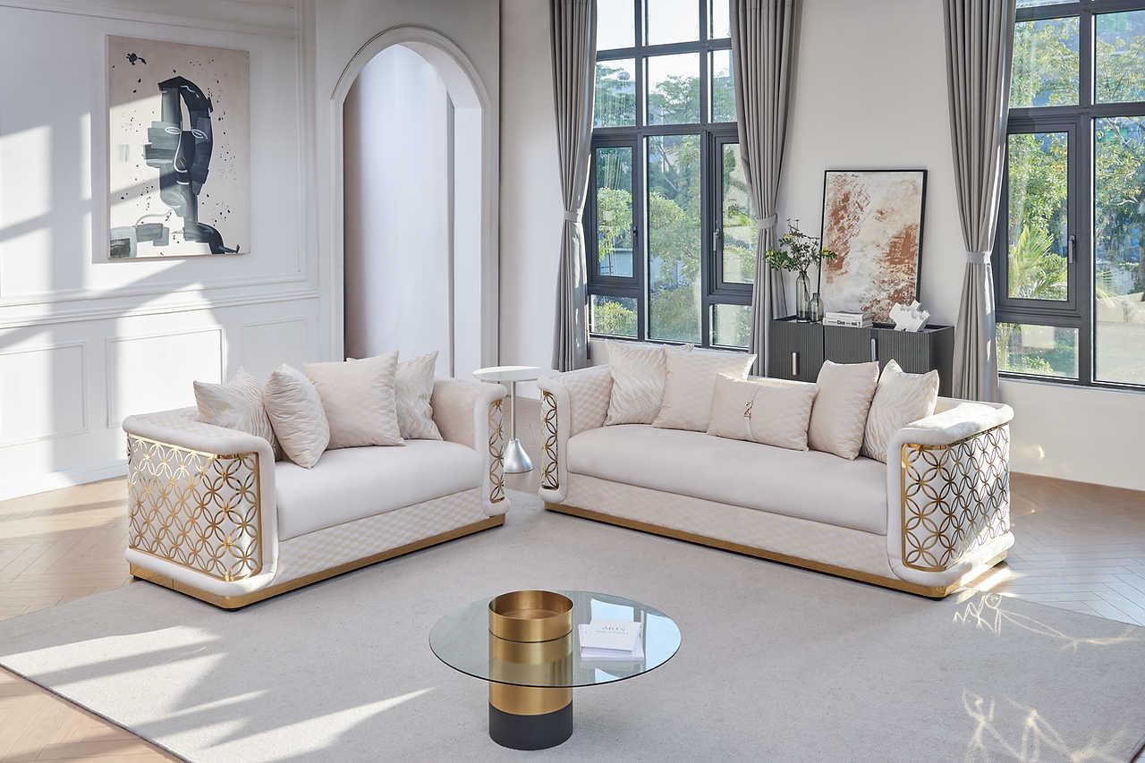 Riya Cream Accent Chair - angled shot highlighting soft cushions