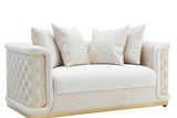 Riya Cream Accent Chair - top angle showing seat and backrest
