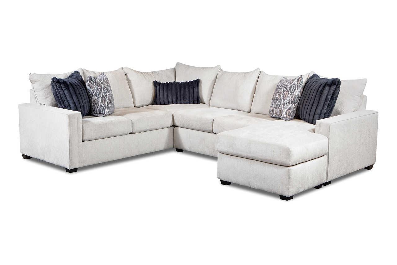 Willett Stone sectional sofa angled front view