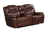 Galveston brown reclining chair with rocker and swivel, side view