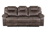 Madrid Chocolate Rustic Leather 3-Piece Reclining Set recliner detail