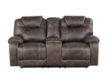 Madrid Chocolate Rustic Leather 3-Piece Reclining Set sofa view