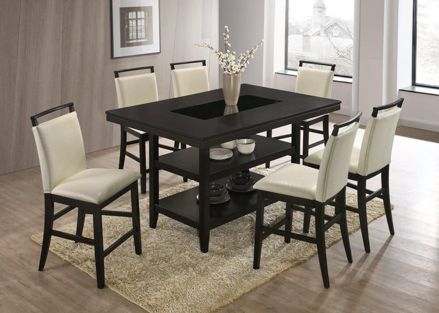 main view of Tommy White Faux Leather Counter Height Set furniture