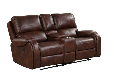 Rocker Swivel Recliner in Rust Leather Gel