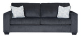Ashley Slate Fabric Upholstered Living Room Set angled front view