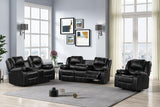 Carter Black 3-piece reclining living room set - front angle