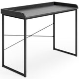 Yarlow Black Modern Computer Home Office Desk side view highlighting adjustable legs