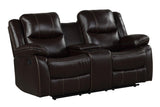 Carter Brown brown gel leather glider chair reclined