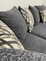 steel legs chenille fabric sectional sofa side view