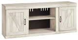 EW0331-268 TV stand top surface and cabinet close-up in whitewash