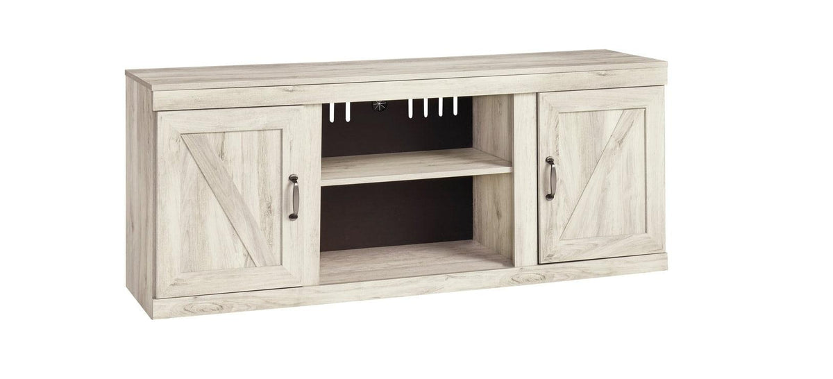 EW0331-268 TV stand storage cabinet detail in whitewash finish