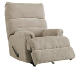Side view of dusk brown rocker recliner chair