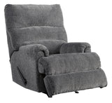 Graphite Fabric Recliner Rocker Chair side angle view