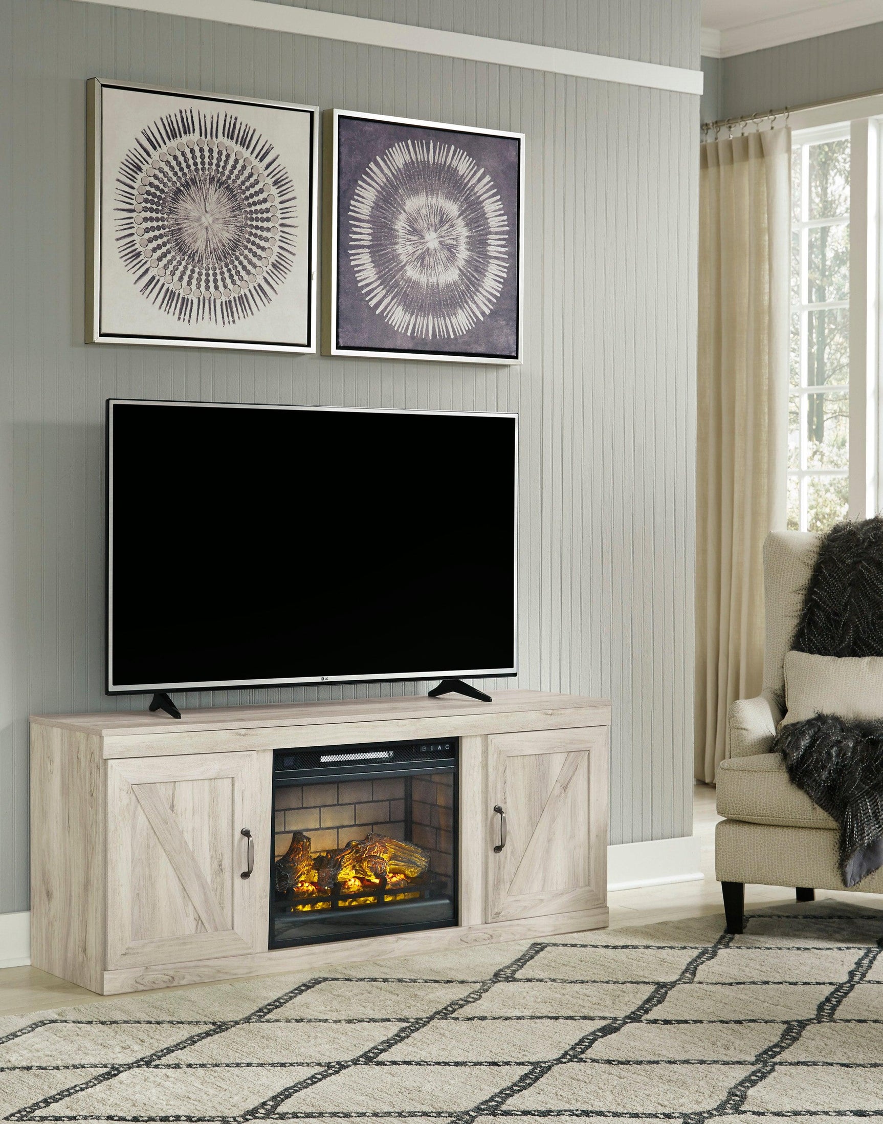 Ew0331-268 - Tv Stand W/fireplace 60"L - Ella Furniture