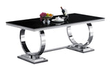 Dining room view of Betsy Black Chrome Dining Set