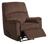 Nerviano Chocolate Zero Wall Metal Polyester Contemporary Modern Recliner - Ella Furniture