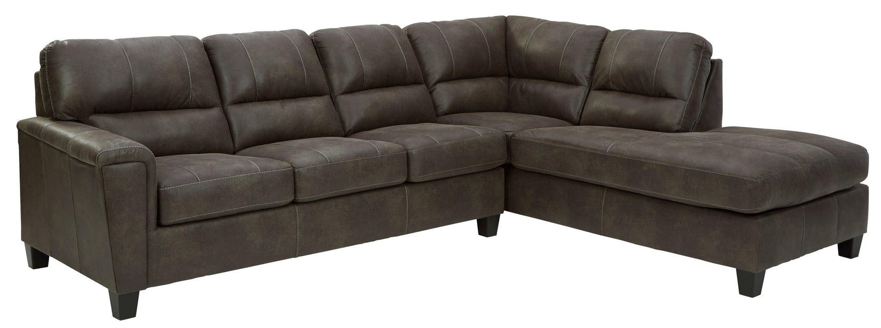 Side view of Ashley 940-02 sectional sofa with right-arm facing chaise