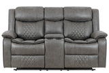 Weston Grey Faux Leather Reclining Glider Chair side view